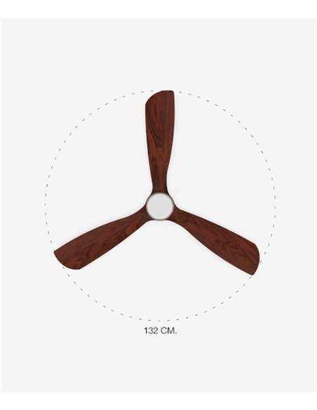 Ventilador de techo con luz Lantau L - Faro - Ventilador DC de nogal