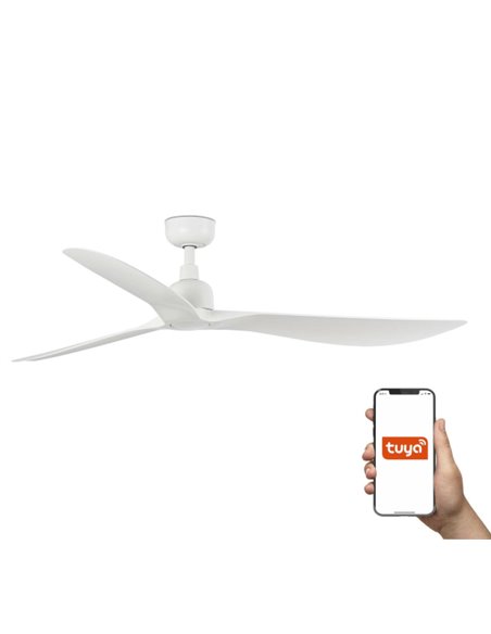 Ventilador de techo inteligente Outwood L - Faro - Ventilador blanco, apto exterior (IP44)