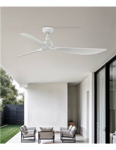 Ventilador de techo inteligente Outwood L - Faro - Ventilador blanco, apto exterior (IP44)