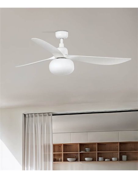 Ventilador de techo con luz Outwood L Tuya - Faro - Ventilador Smart blanco apto para exterior