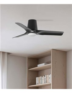 Ventilador de techo con luz Hey Tub LED S - Faro - Madera oscura, motor DC