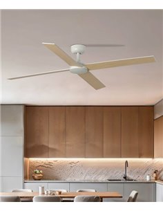 Ventilador de techo Rudder L - Faro - Palas reversible blanco/fresno