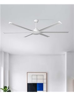 Ventilador de techo sin luz Rotterdam 20 XL - Faro - Ventilador DC blanco, tamaño industrial