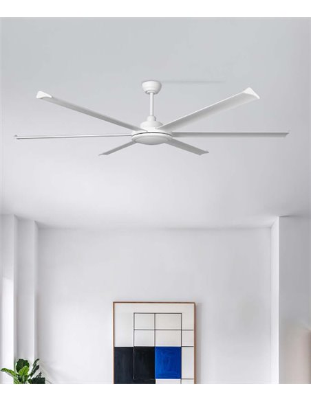 Ventilador de techo sin luz Rotterdam 20 XL - Faro - Ventilador DC blanco, tamaño industrial