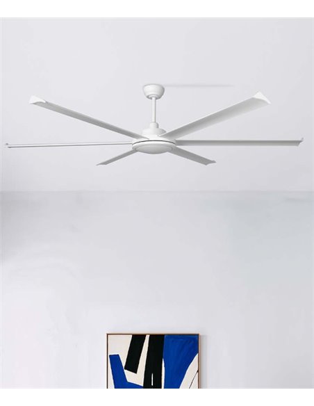 Ventilador de techo con luz Rotterdam 20 XL LED - Faro - Ventilador DC blanco, tamaño grande