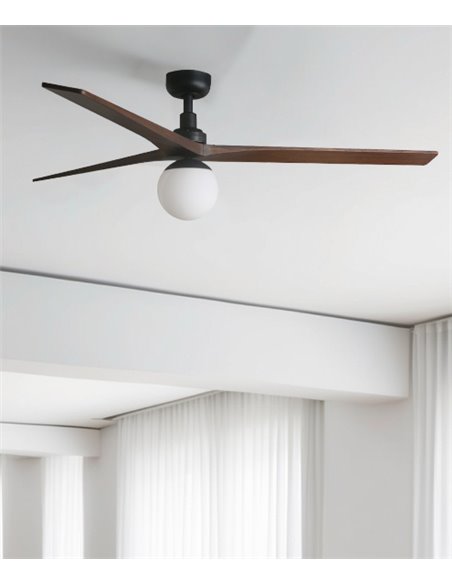 Ventilador de techo con luz Klim Smart L - Faro - Ventilador DC, palas nogar oscuro