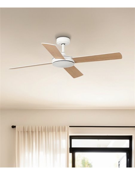 Ventilador de techo Mallorca Smart L - Faro - Palas reversibles blanco/arce