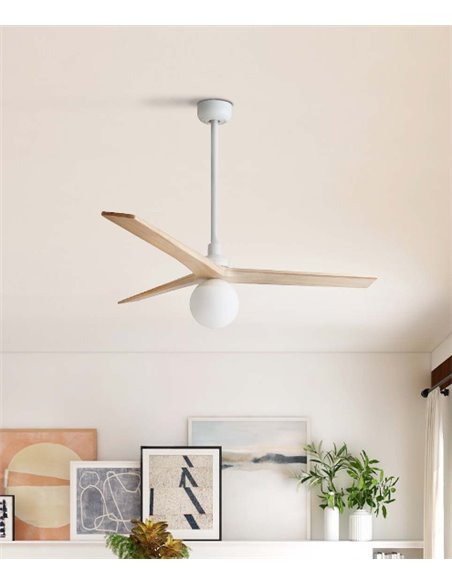 Ventilador de techo con luz Klim Smart M - Faro - Ventilador DC con palas de pino