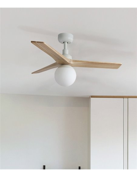 Ventilador de techo con luz Klim Smart S - Faro - Ventilador DC con palas de pino