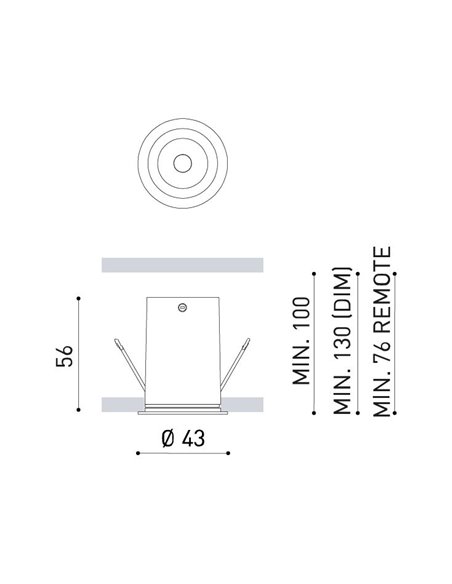 Empotrable de techo Lens Light - Arkoslight - Foco redondo Ø 4,3 cm
