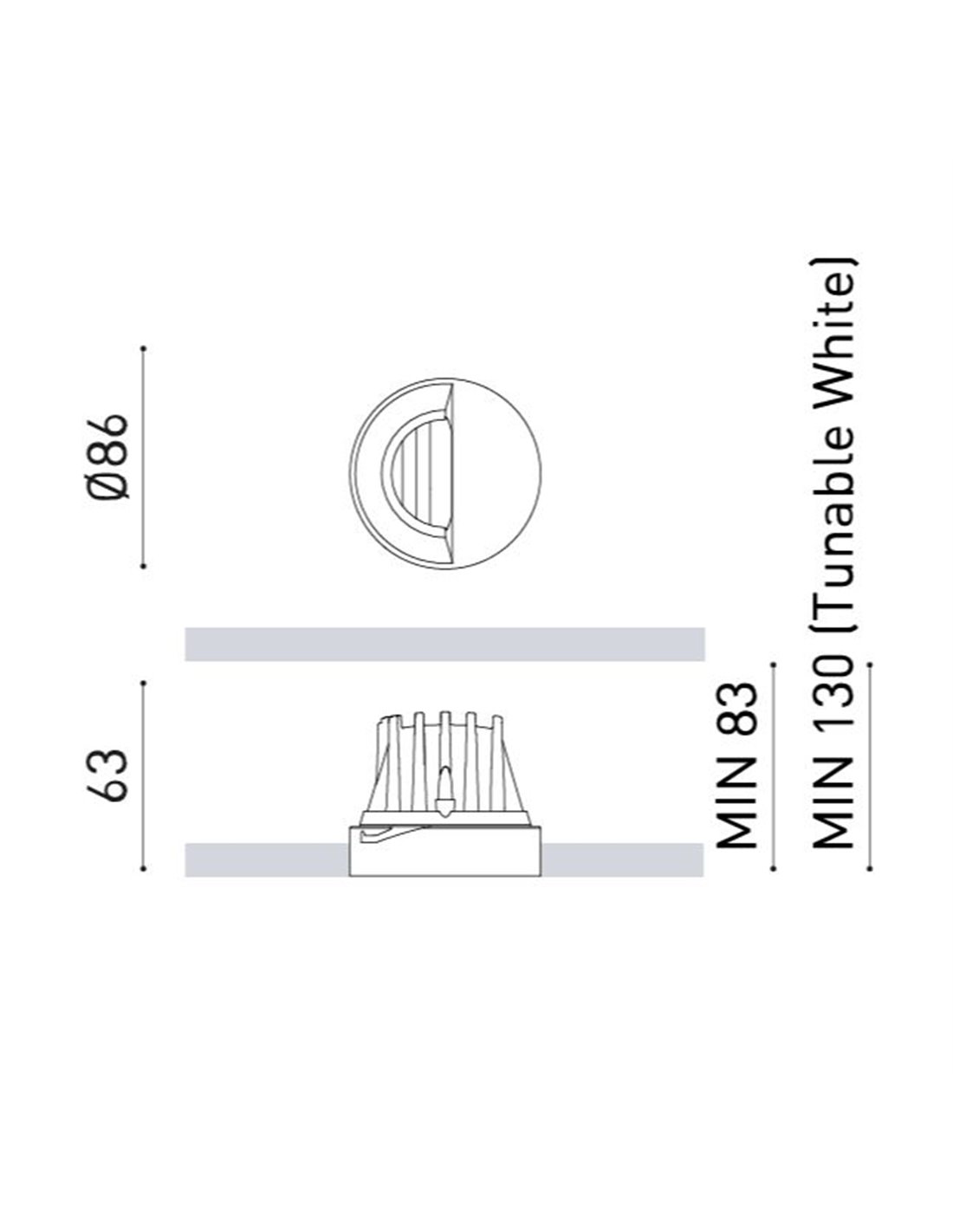 Lámpara empotrable de techo trimless Buddy Wall Washer - Arkoslight - Foco redondo LED, bañador de pared Lámpara empotrable de techo trimless Buddy Wall Washer - Arkoslight - Foco redondo LED, bañador de pared
