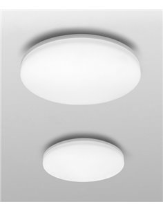 Plafón de techo de exterior Vola - Arkoslight - Diseño redondo blanco LED