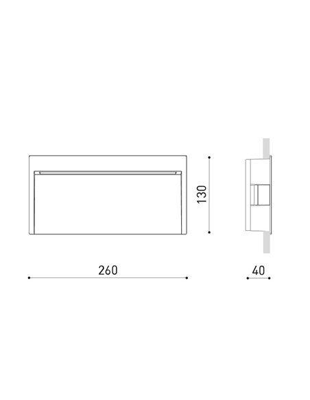 Empotrable de pared de exterior Slim - Arkoslight - Iluminación indirecta para jardín