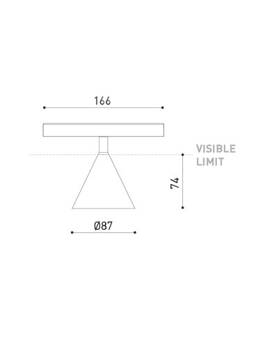 Lámpara de carril Wiz 48V - Arkoslight - Pantalla cónica, LED Lámpara de carril Wiz 48V - Arkoslight - Pantalla cónica, LED