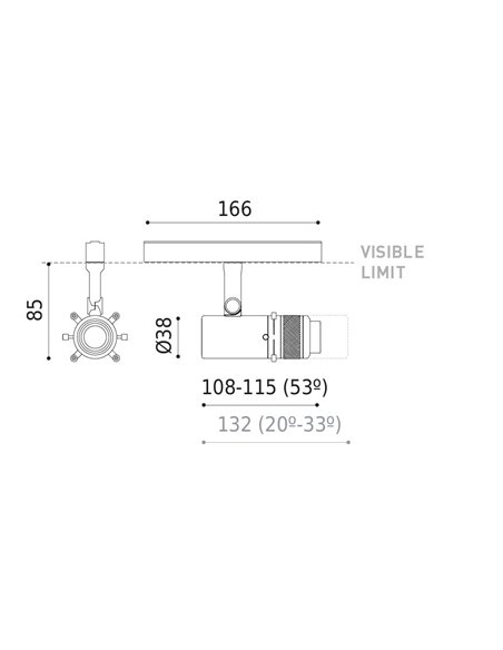Foco de carril Coco Shaper 48V Short - Arkoslight - Lámpara orientable LED
