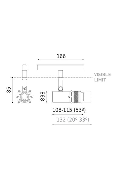 Proyector de carril Coco Shaper 48V - Arkoslight - Foco orientable LED