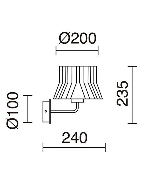 Aplique de pared Cora - Novolux Lighting - Pantalla encintada en blanco o negro