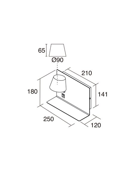 Aplique de pared Serene Derecho - Novolux Lighting - Lámpara de lectura con bandeja