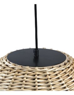 Colgante de techo Natural - Novolux Lighting - Lámpara boho chic con pantalla de mimbre