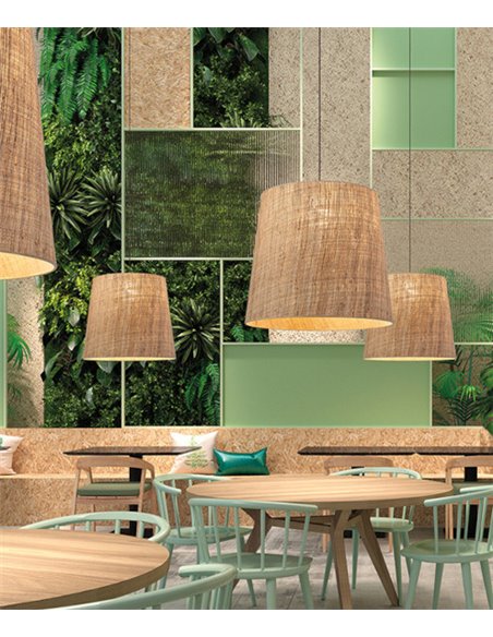 Colgante de techo Natural - Novolux Lighting - Lámpara boho chic con pantalla de mimbre