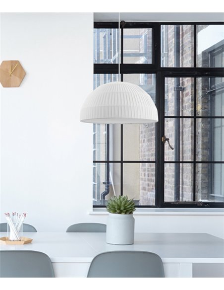 Colgante de techo Moln - Novolux Lighting - Pantalla de tejido sintético blanco