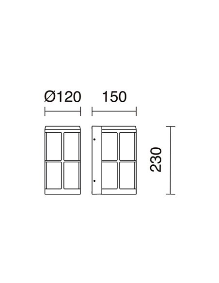 Aplique de pared de exterior Lug - Novolux Lighting - Lámpara industrial, IP54