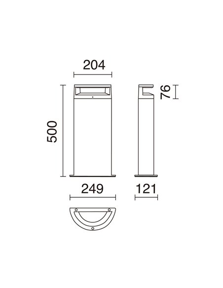 Baliza de exterior Loop - Novolux Lighting - Lámpara negra en 2 tamaños