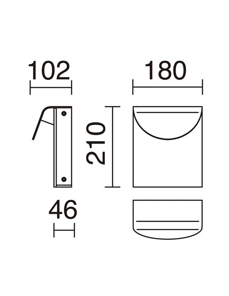 Aplique de exterior Dion - Novolux Lighting - Lámpara antracita con paneles decorativos