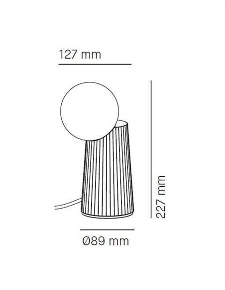 Lámpara de mesa Land - Milán - Lámpara de cerámica y 2 esferas de cristal