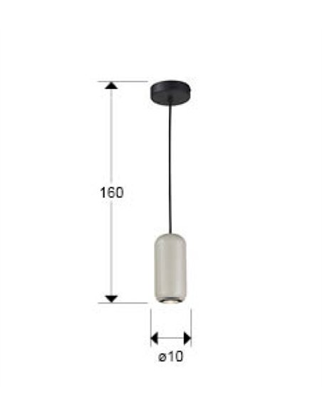 Lámpara colgante Nimes - Schuller - Tulipa de metal gris claro