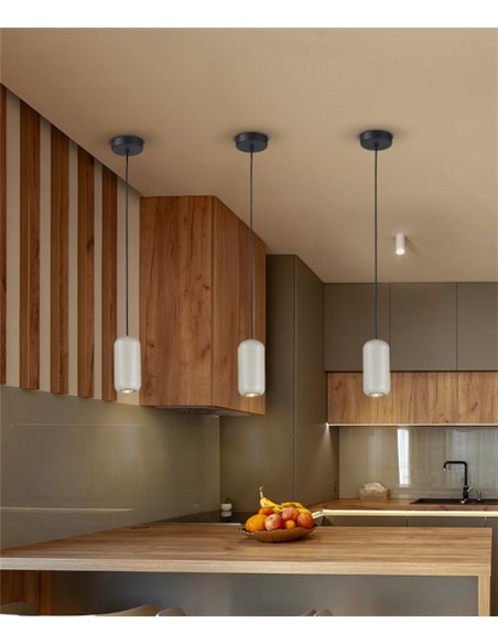 Lámpara colgante Nimes - Schuller - Tulipa de metal gris claro