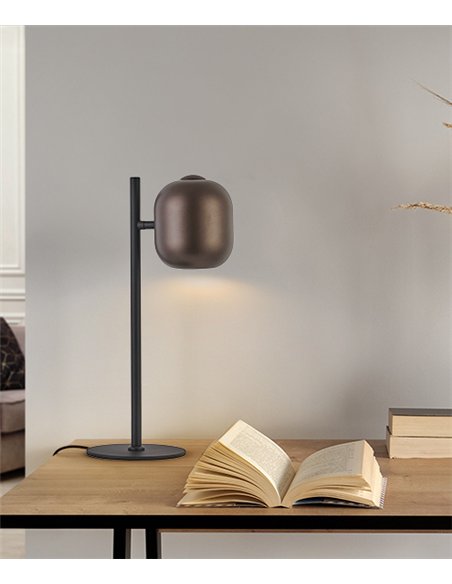 Lámpara de mesa Nimes - Schuller - Diseño moderno en negro y marrón