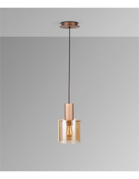 Lámpara colgante Venize - Schuller - Pantalla de cristal ámbar