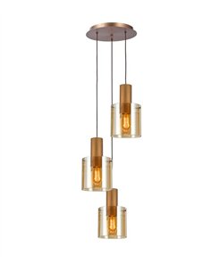 Lámpara colgante Venize - Schuller - 3 pantallas de cristal ámbar 2