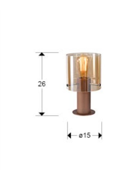 Lámpara de mesa Venize - Schuller - Lámpara decorativa con pantalla de cristal ámbar