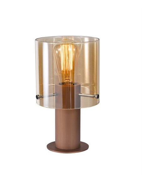 Lámpara de mesa Venize - Schuller - Lámpara decorativa con pantalla de cristal ámbar