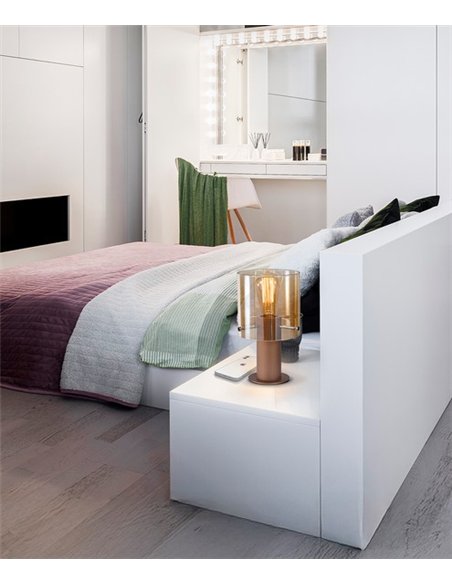 Lámpara de mesa Venize - Schuller - Lámpara decorativa con pantalla de cristal ámbar