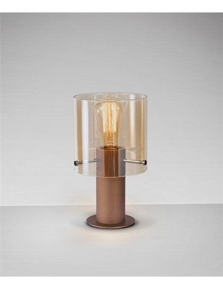 Lámpara de mesa Venize - Schuller - Lámpara decorativa con pantalla de cristal ámbar