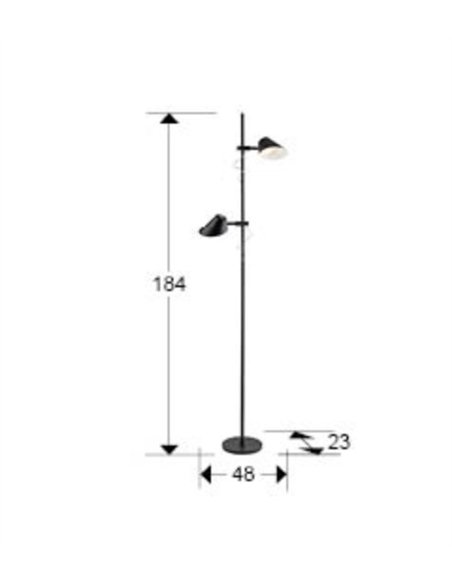 Lámpara de pie Esino - Schuller - 2 luces regulables en altura y orientables