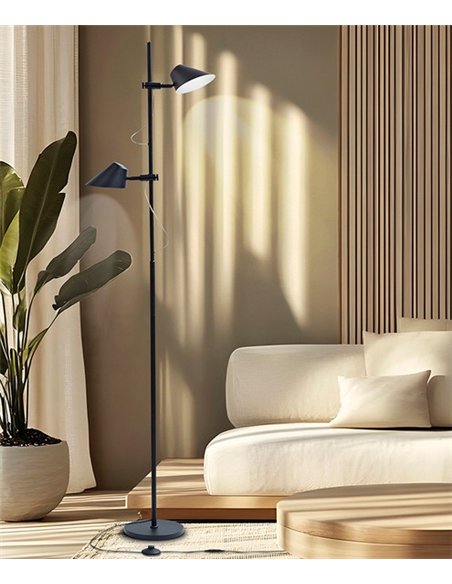 Lámpara de pie Esino - Schuller - 2 luces regulables en altura y orientables