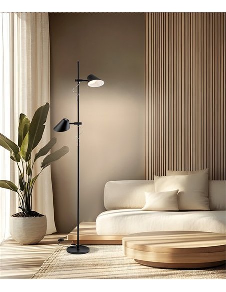 Lámpara de pie Esino - Schuller - 2 luces regulables en altura y orientables