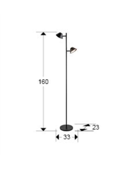 Lámpara de pie Taros - Schuller - Lámpara de lectura con luces orientable