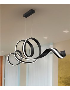 Lámpara colgante Amara - Schuller - Lámpara minimalista negra, horizontal