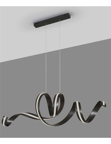 Lámpara colgante Amara - Schuller - Lámpara minimalista negra, horizontal