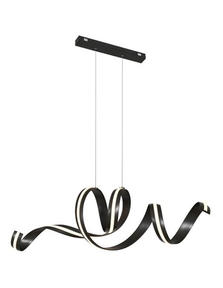 Lámpara colgante Amara - Schuller - Lámpara minimalista negra, horizontal