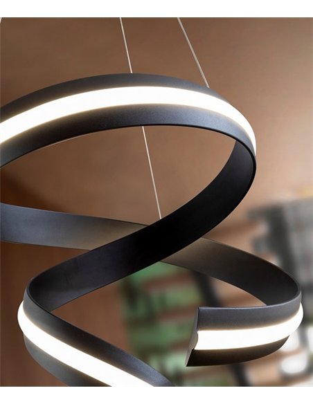 Lámpara colgante Amara - Schuller - Lámpara minimalista vertical, negra