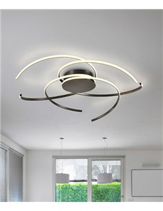 Plafón de techo Cadence - Schuller - Lámpara minimalista de acero negro y silicona