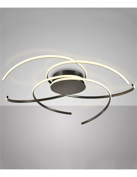 Plafón de techo Cadence - Schuller - Lámpara minimalista de acero negro y silicona