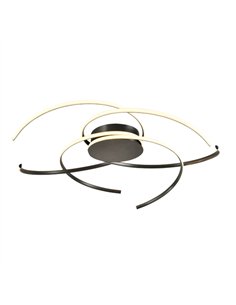Plafón de techo Cadence - Schuller - Lámpara minimalista de acero negro y silicona 2