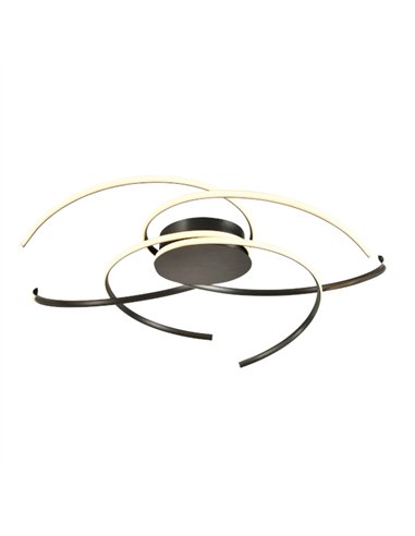 Plafón de techo Cadence - Schuller - Lámpara minimalista de acero negro y silicona